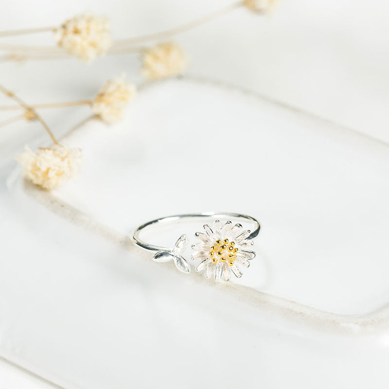 Bague Argent 925 Fleur Marguerite