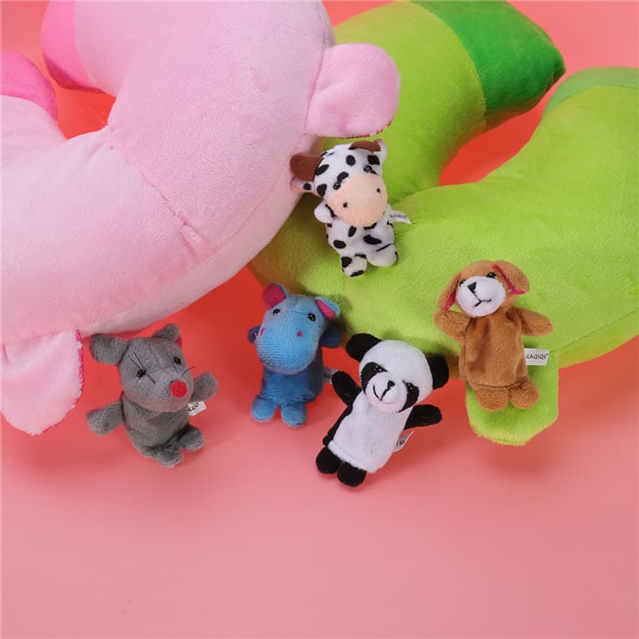 Lot 10 Mini Marionnettes Animaux en peluche