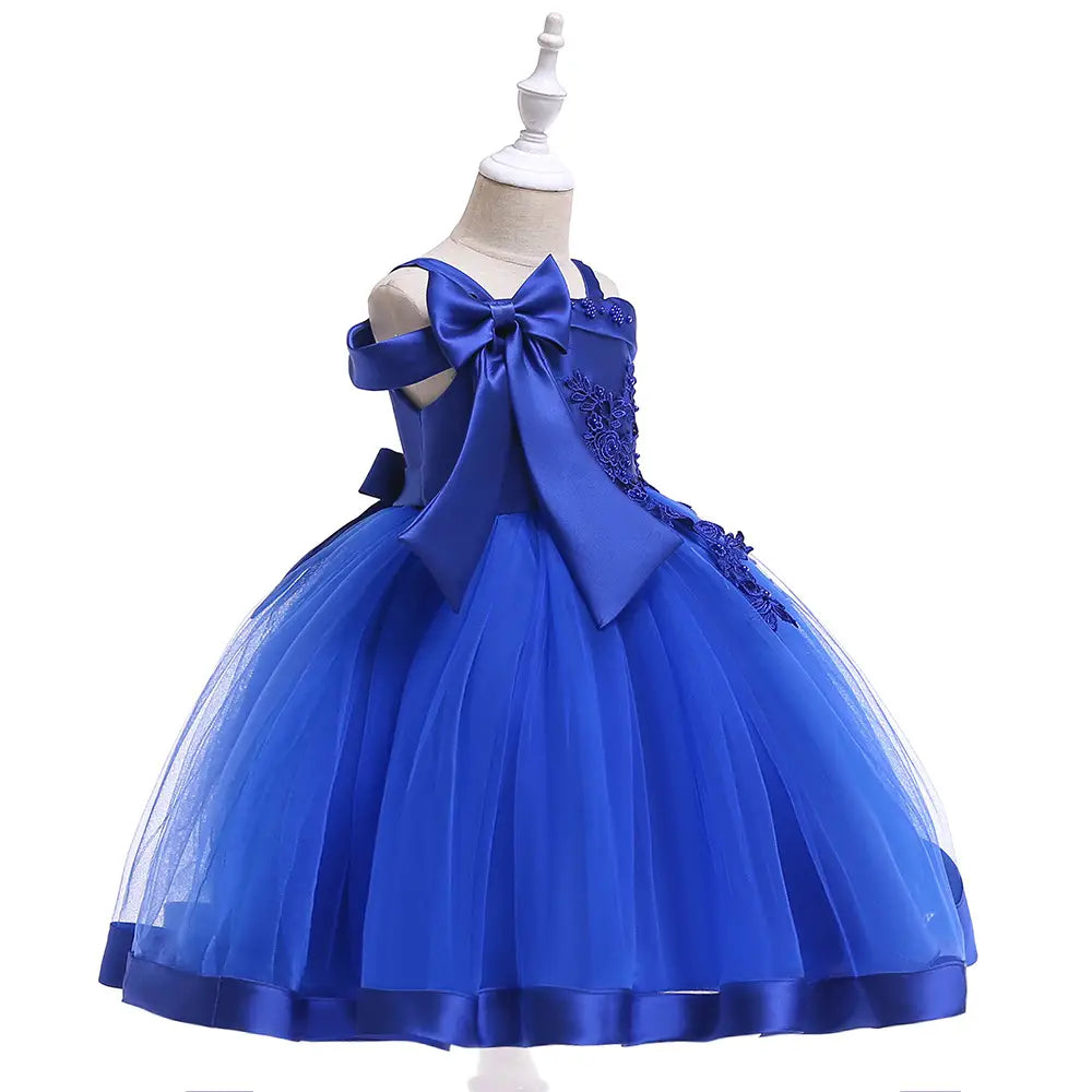 Robe de Princesse pour Fille Brodée et Élégante à Fleurs