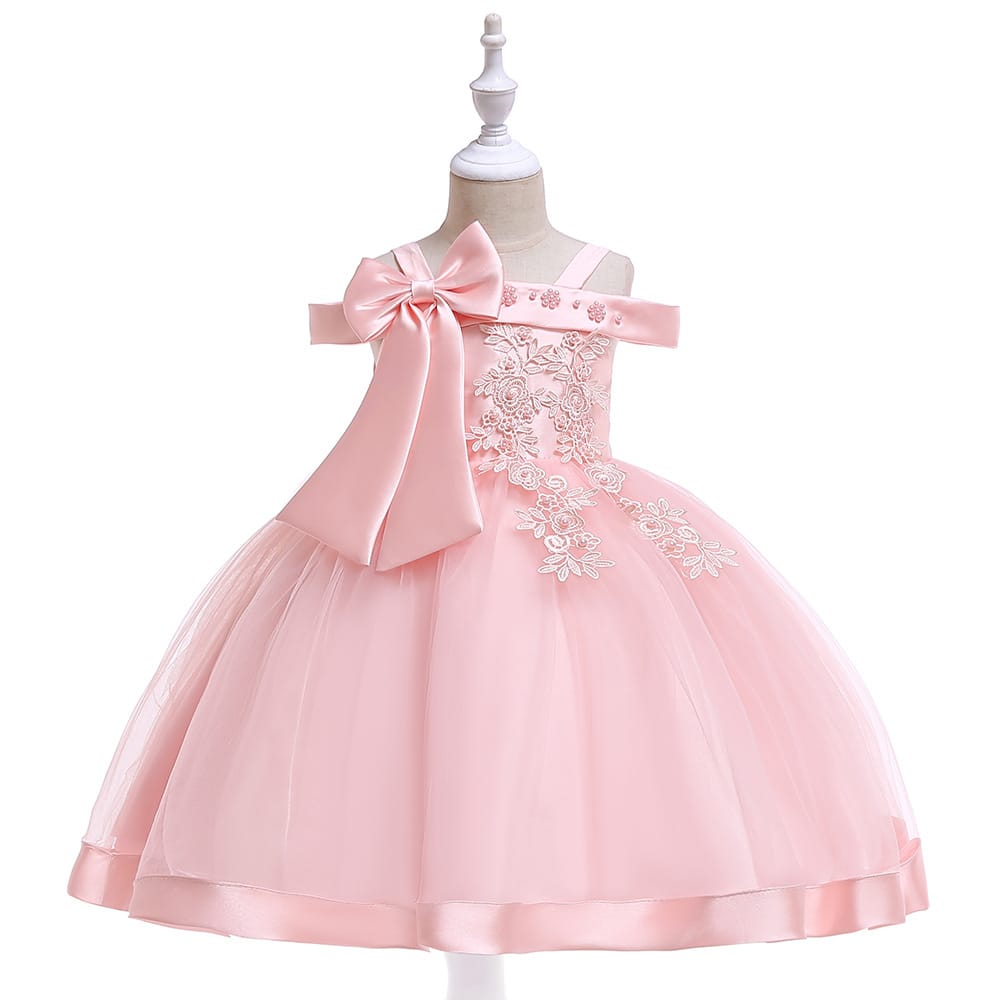 Robe de Princesse pour Fille Brodée et Élégante à Fleurs