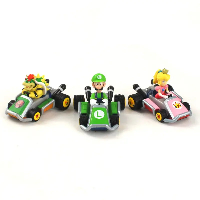 Ensemble 8 Figurines Voitures Mario Kart