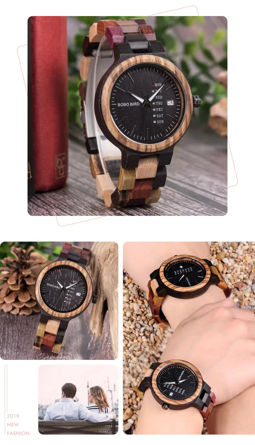 Montres Quartz en bois pour couple