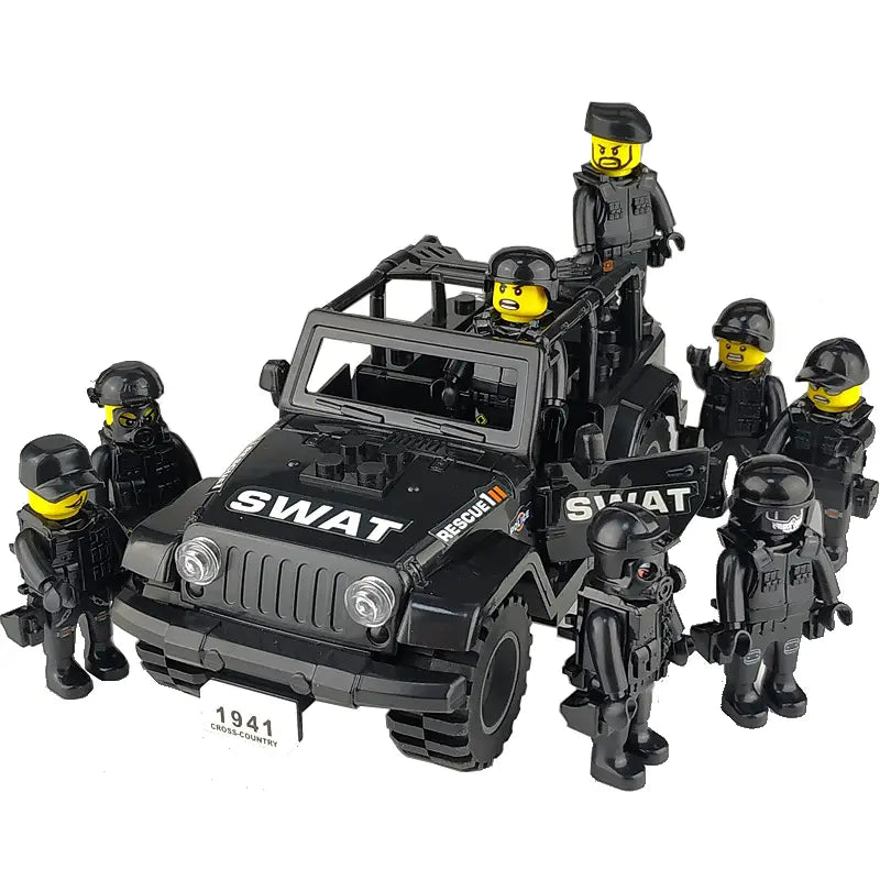 Blocs de construction pour garçons Jeep Police SWAT