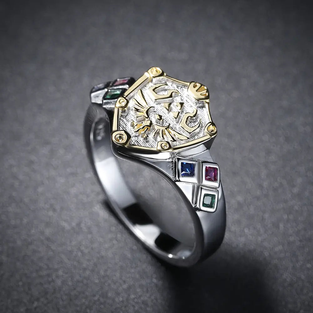 Bague Argent Zelda Bouclier Hylien