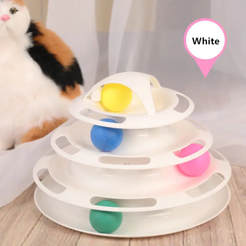 Jouet Tour multi-plateaux avec balles pour chat