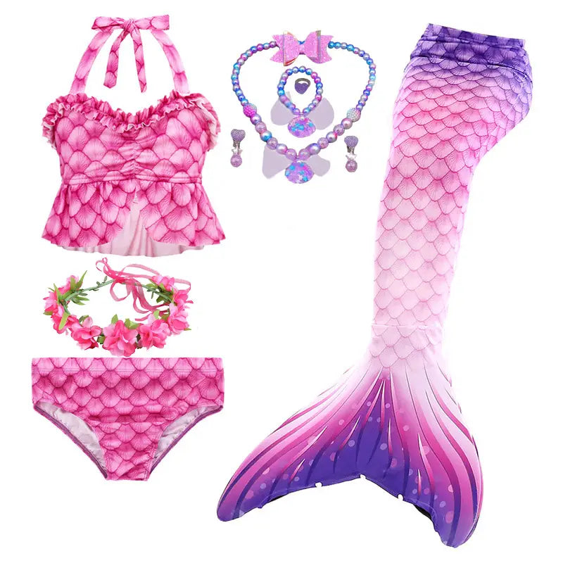 Maillot de bain de sirène et accessoires pour enfants