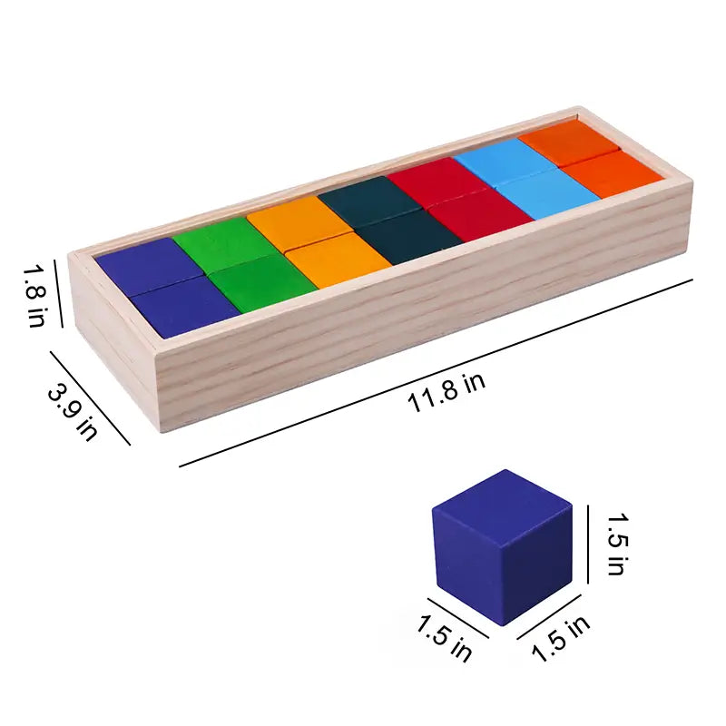 Blocs de construction en bois arc-en-ciel éducatifs