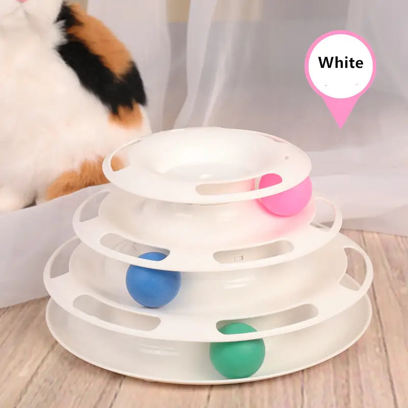 Jouet Tour multi-plateaux avec balles pour chat