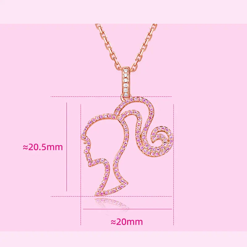 Collier Barbie Argent tête classique