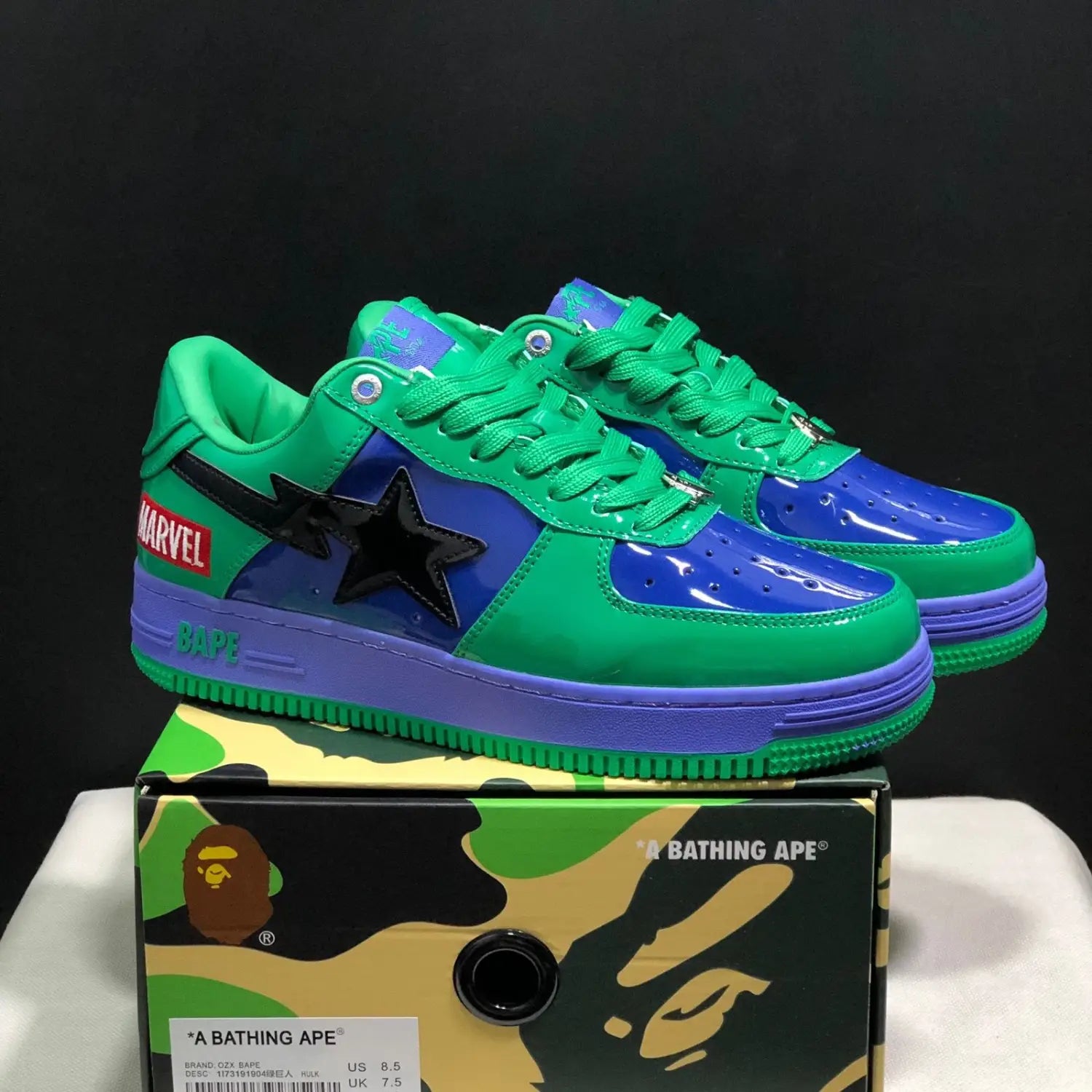 Chaussures Baskets BAPE STA X Marvel