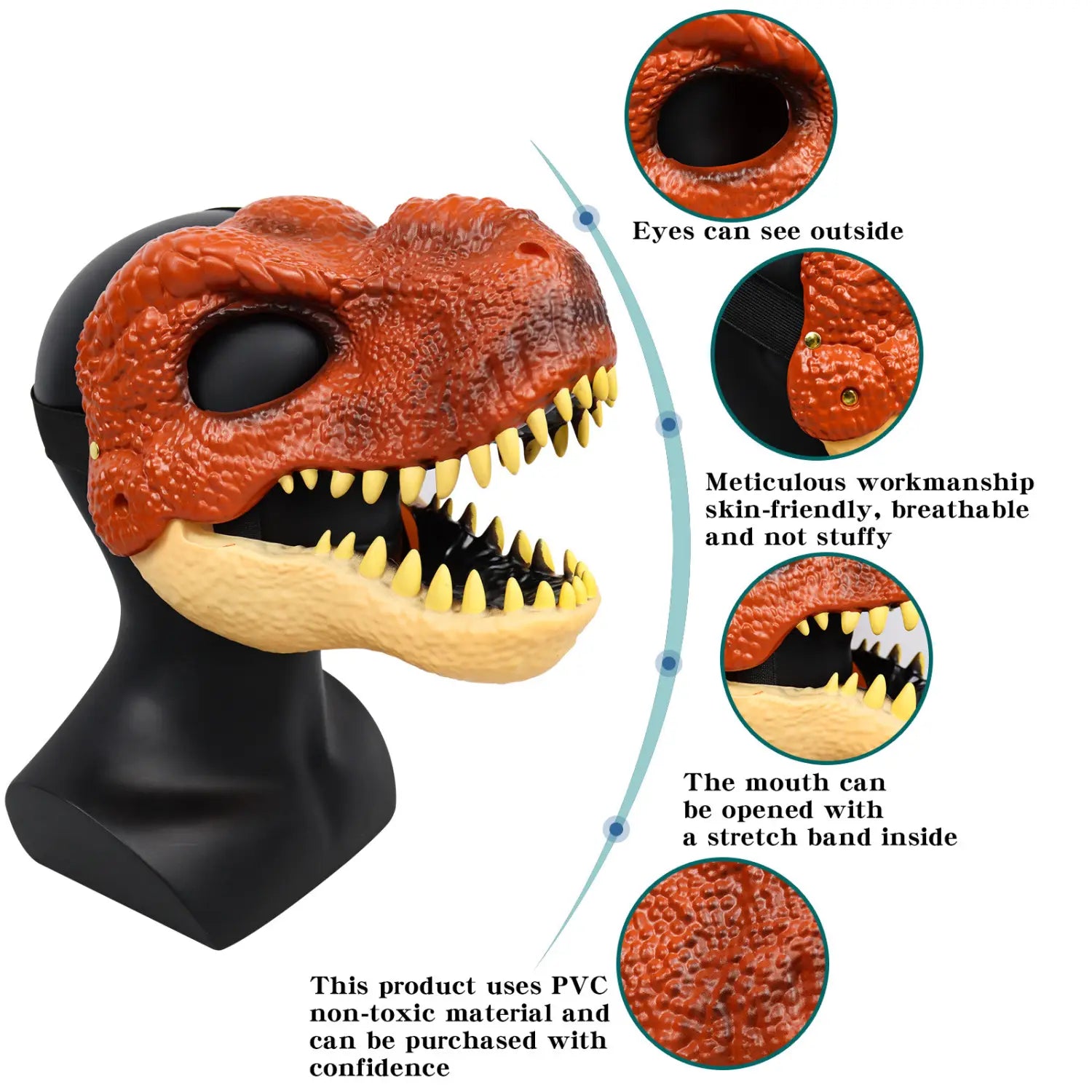 Masque de dinosaure à mâchoire mobile