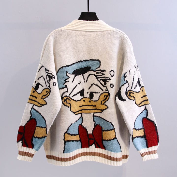 Gilet pull épais tricoté Donald Duck