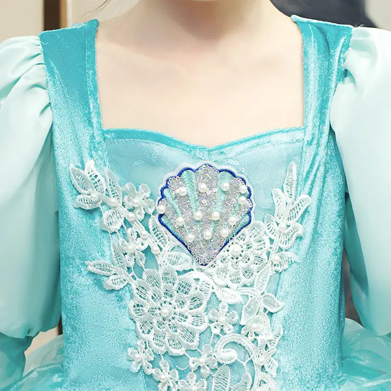 Robe de bal Enfant Princesse Ariel Bleue