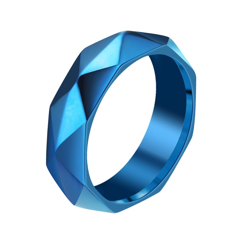 Bague Bleue unisexe en acier inoxydable Amiya