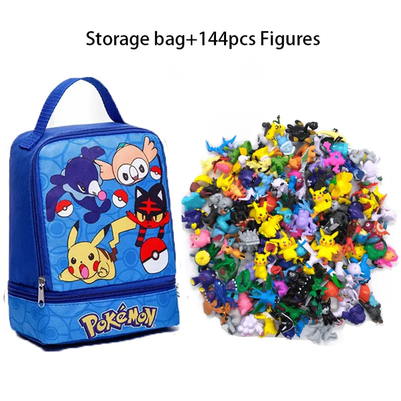 144 Figurines Pokemon avec Sac rangement