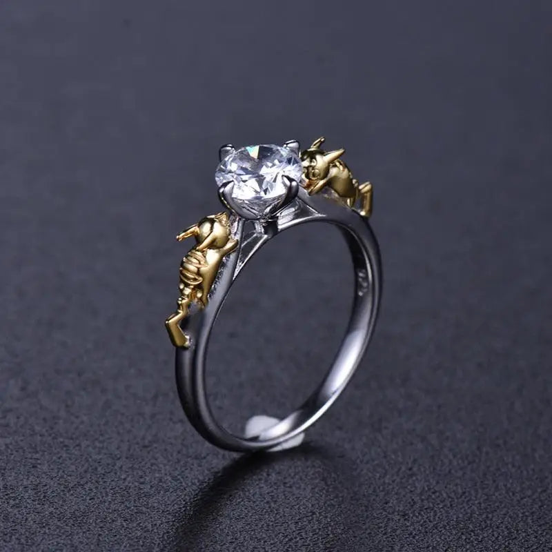 Bague de mariage en argent Pikachu