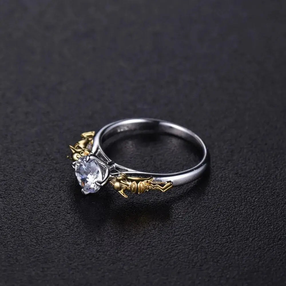 Bague de mariage en argent Pikachu