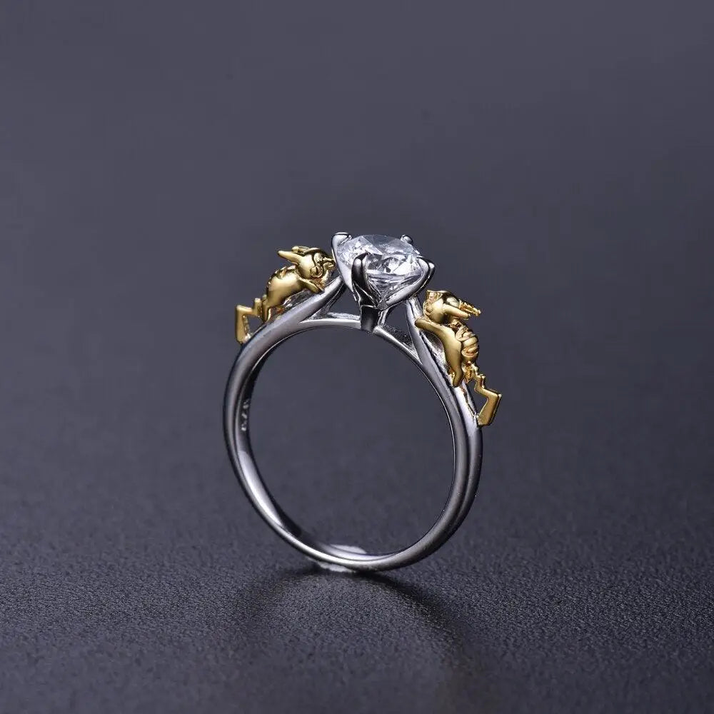 Bague de mariage en argent Pikachu