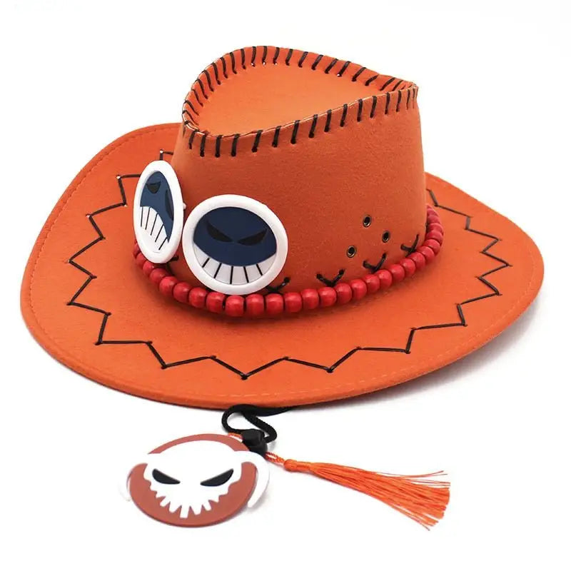 One Piece Portgas D Ace Chapéus Anime Cosplay Cowboy Cap para