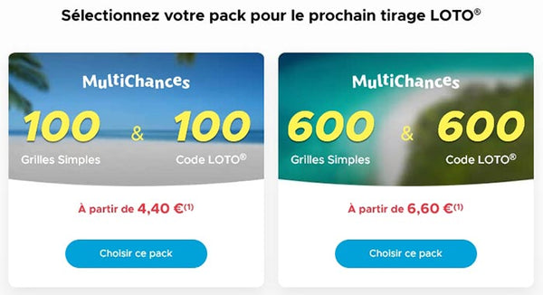 Packs MultiChances pour augmenter vos chances de gagner au Loto