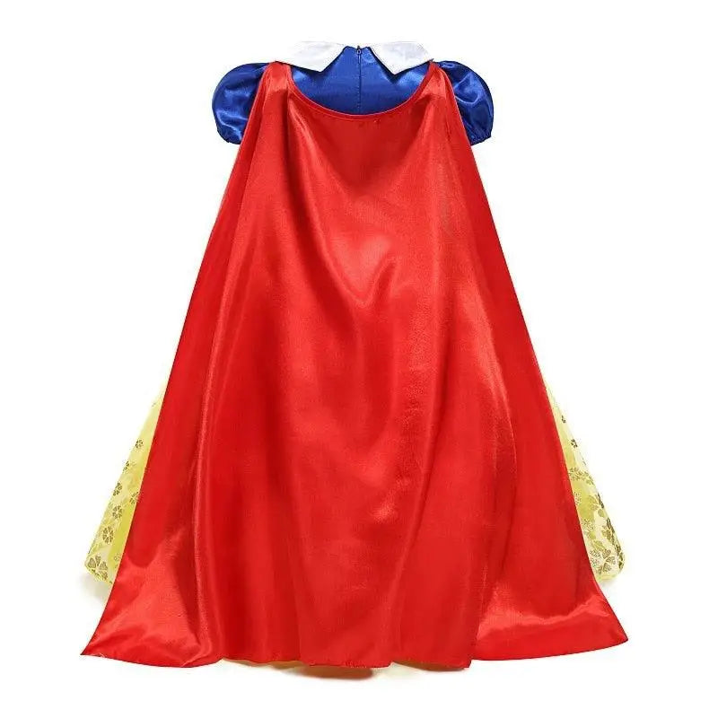 Robe de Princesse Filles Blanche Neige Déguisement avec Cape Snow