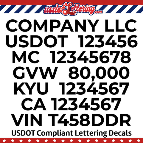 3 Line (Large) Commercial Back Panel Decal – USDOT NUMBER STICKERS