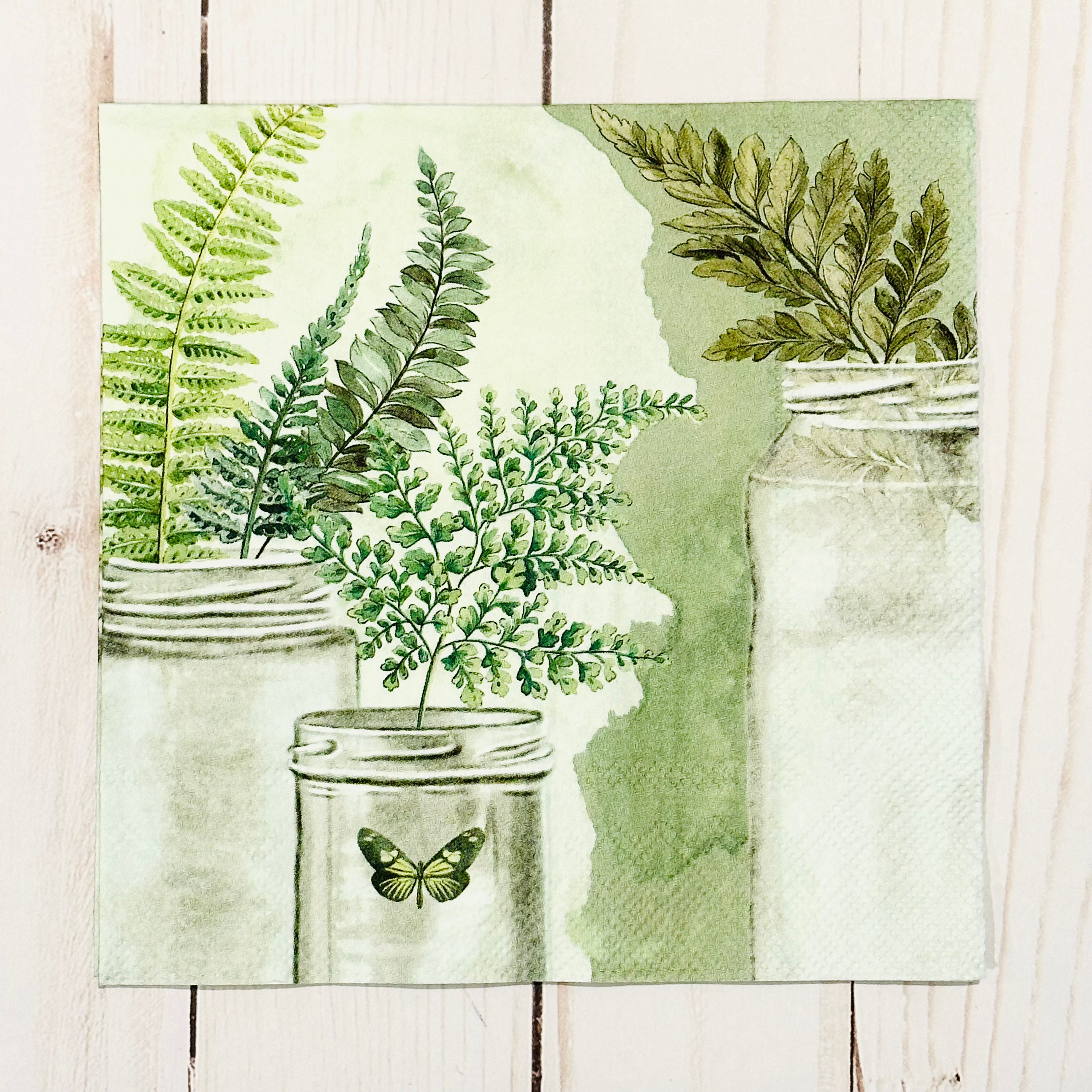 Fern in Jar Napkin Set of 2 (Luncheon Size)