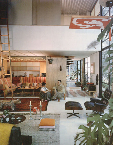 Ray and Charles Eames house interior, showing Eames chair