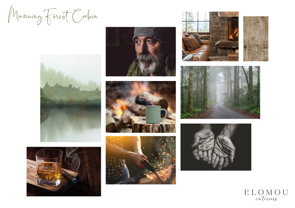 Elomou Interiors Mood Board - Manning Forest Cabin