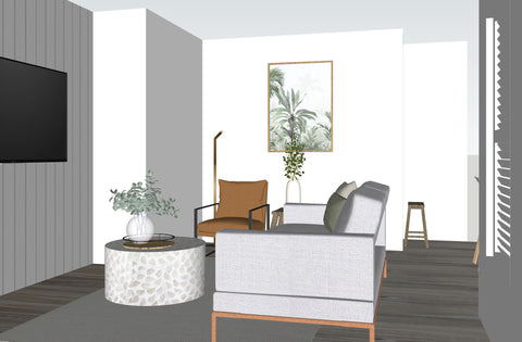 Elomou Interiors 3D SketchUp of living room space