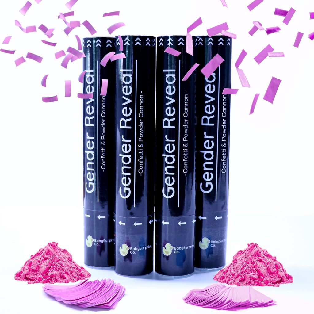 Canon à confettis et poudre gender reveal rose - MODERN CONFETTI