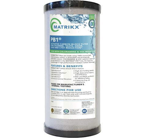 Kx Technologies - 06-450-10-matrikx - 10" X 4.5" Matrikx Pb1 - 0.5 Micron - Chlorine/chloramine, Voc, Cyst, Lead Filter