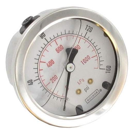 Noshok - 911 Series - Stainless Steel Liquid Filled Pressure Gauges 1/4" NPT Center Stem