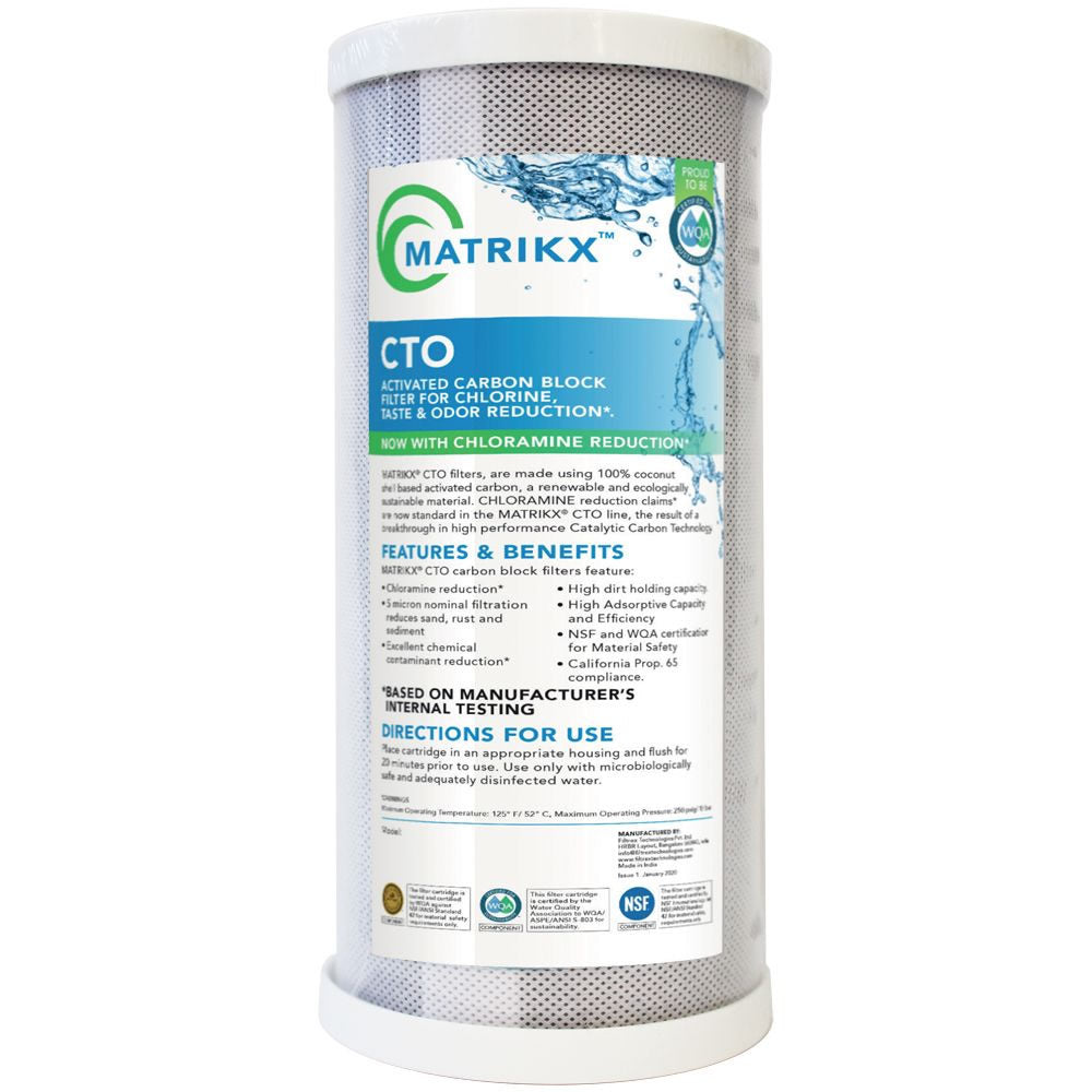 Kx Technologies - 32-450-10-matrikx - 10" X 4.5" Matrikx Cto - 5 Micron - Chlorine/chloramine Taste And Odor Filter