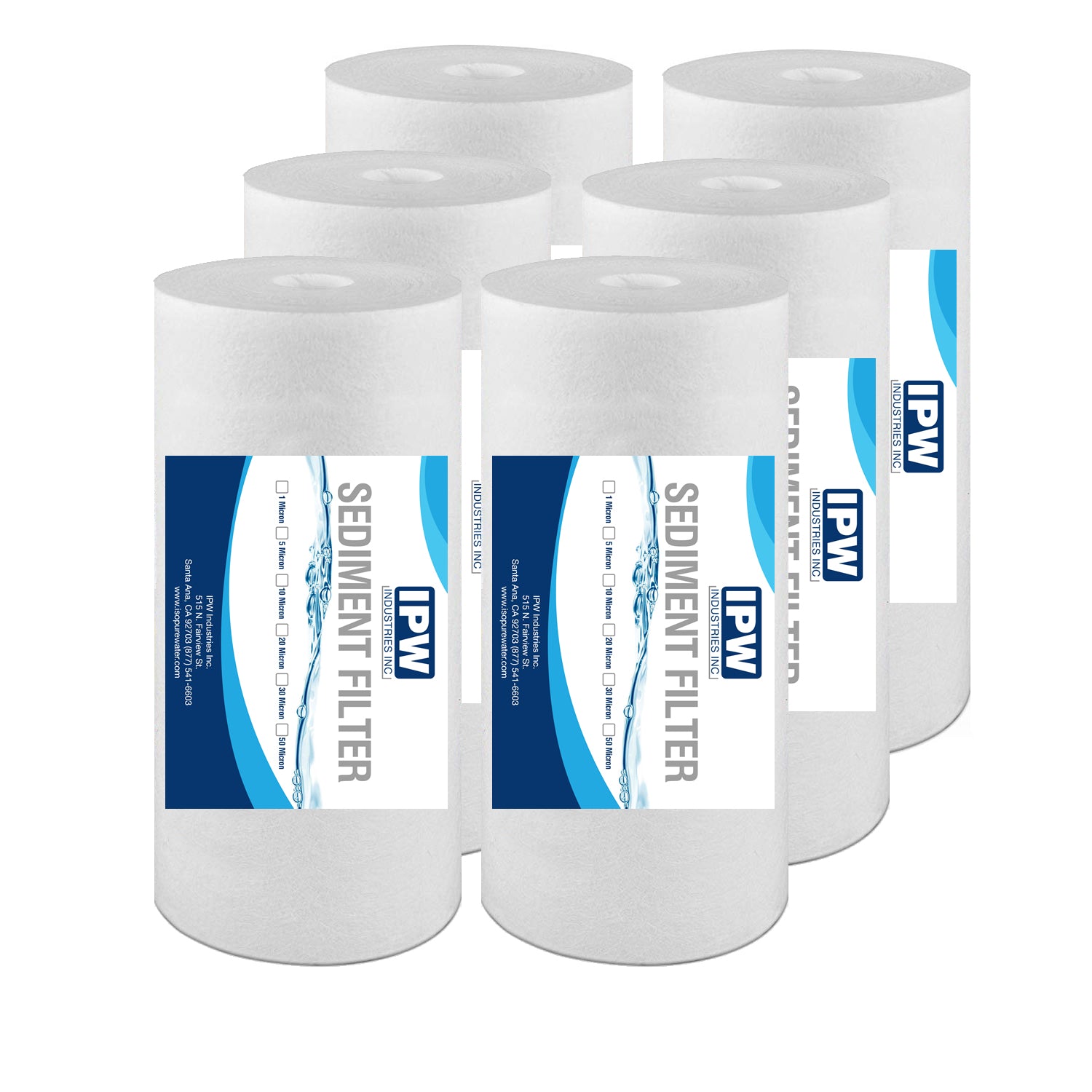 10" Big Blue Whole House Water Filter Sediment, 10-inch, 1micron Well-matched With Rfc-bbsa, W15-pr, Wfhd13001b, Gxwh35f, Gxwh30c, Hf45-10blbk10pr And Ap817 6-pack