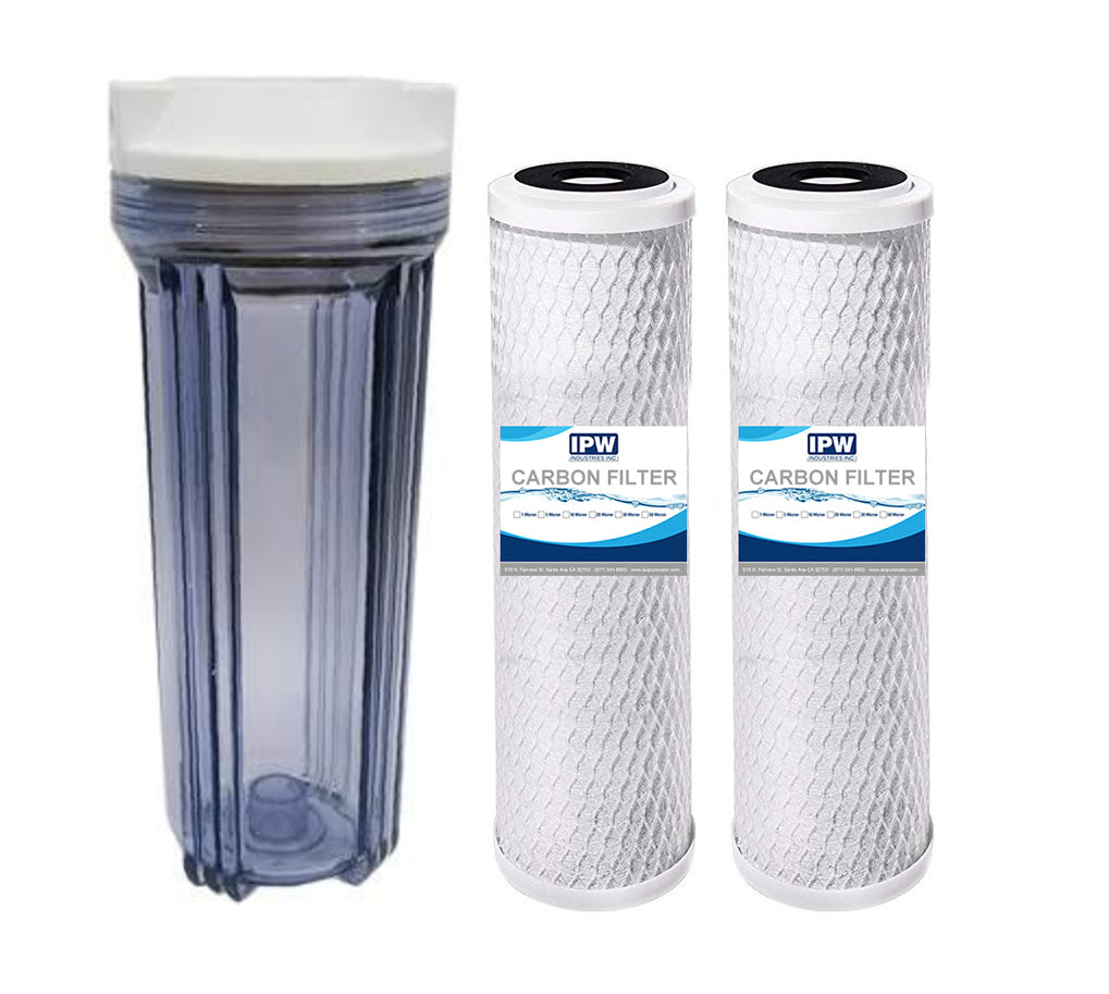 Compatible To Water Pur Company Cci-10clw12 Filter Canister And (2) Cci-10-ca Water Filters By Ipw Industries Inc