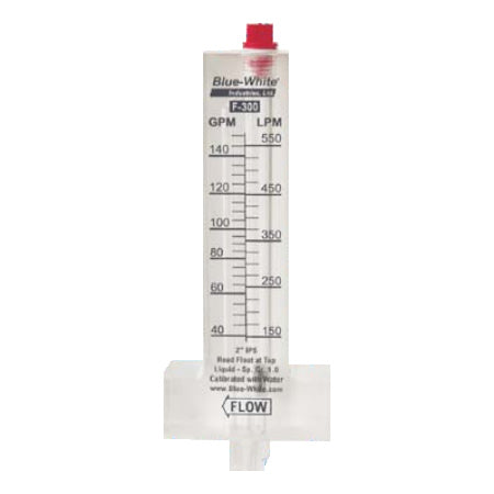 Blue And White (f-30100p) 5 - 40 Gpm Flow Meter; 1" Saddle