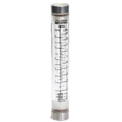 Blue And White (F-40376LN-6) 0.2 - 2 GPM Flow Meter; 3-8" FPT