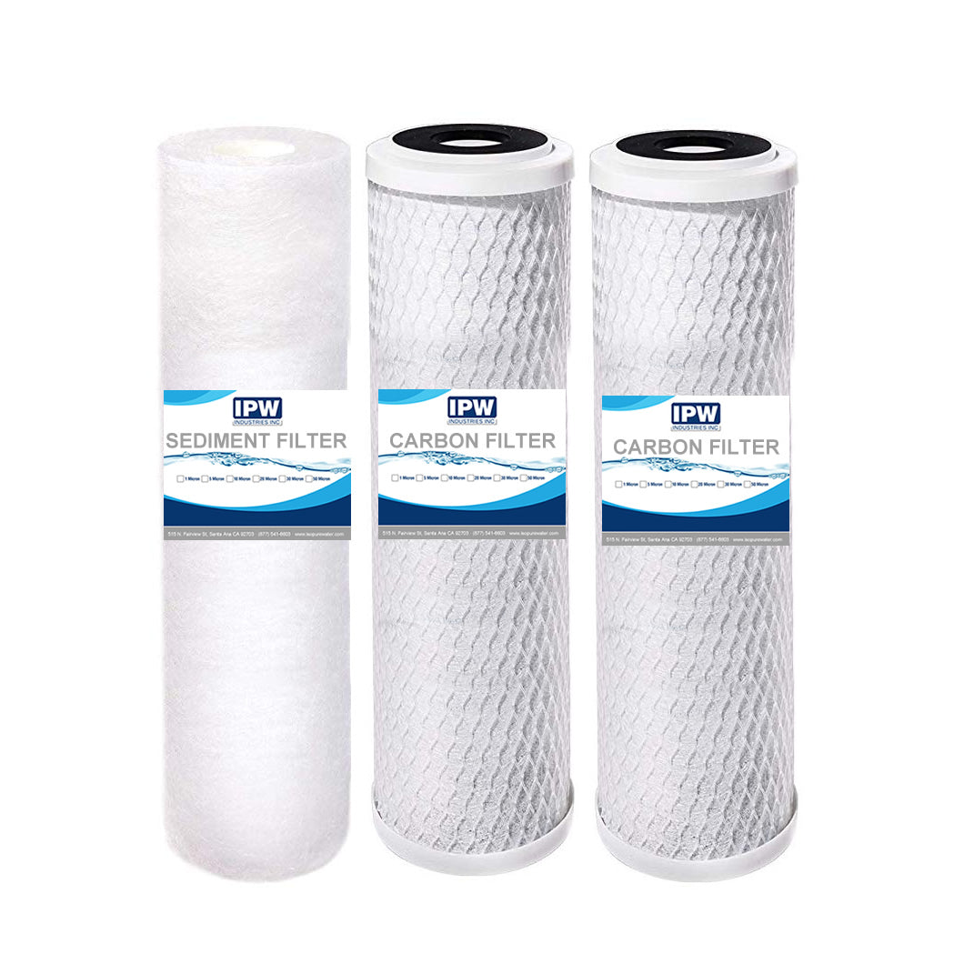 Compatible Filters For Water Systems Filter-set-es High Capacity Replacement Pre-filter Set For Essence Series Reverse Osmosis Water Filter System Stage 1-3 By Ipw Industries Inc