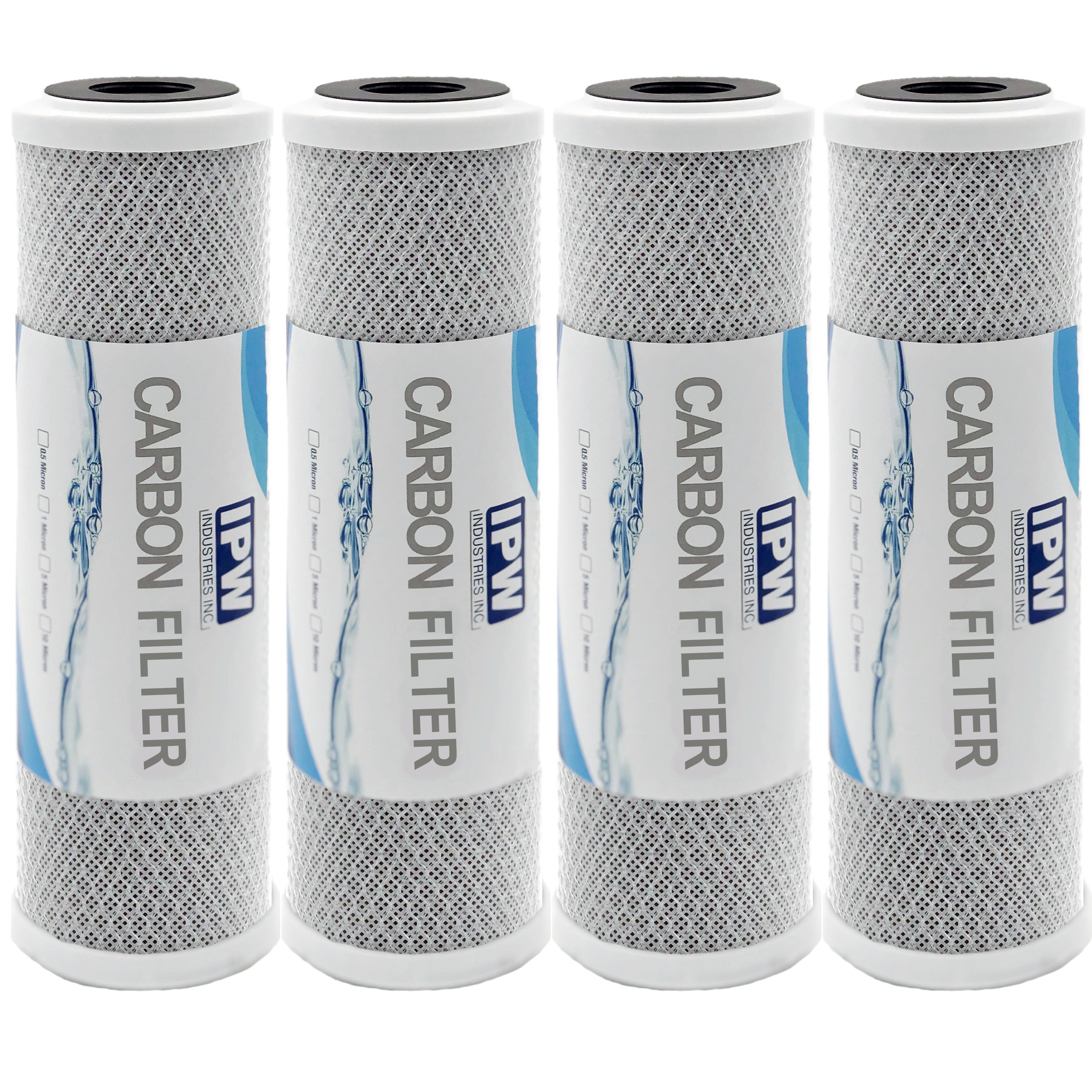 Ipw Industries Inc. Coconut Shell Water Filter Cartridge / Activated Carbon Block Cto / Universal 5 Micron 10 Inch Cartridge / Compatible With Dwc30001, Wfpfc8002, Fxwtc, Whef-whwc, Whkf-whwc (4-pack)