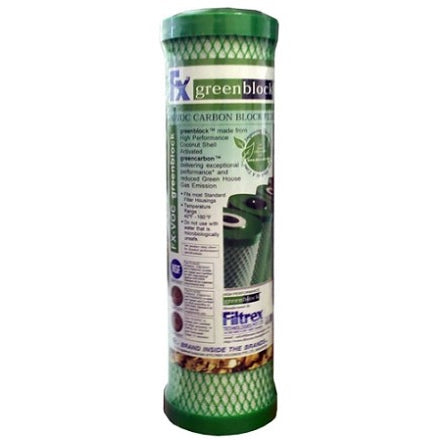 Kx Technologies - Fx10voc - 10" X 2.5" Filtrex Ecocarb Greenblock Voc - 5 Micron - Carbon Block Chlorine Voc Filter