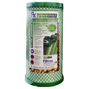 Kx Technologies - Fxb10voc - 10" X 4.5" Filtrex Ecocarb Greenblock Voc - 5 Micron - Carbon Block Chlorine Voc Filter