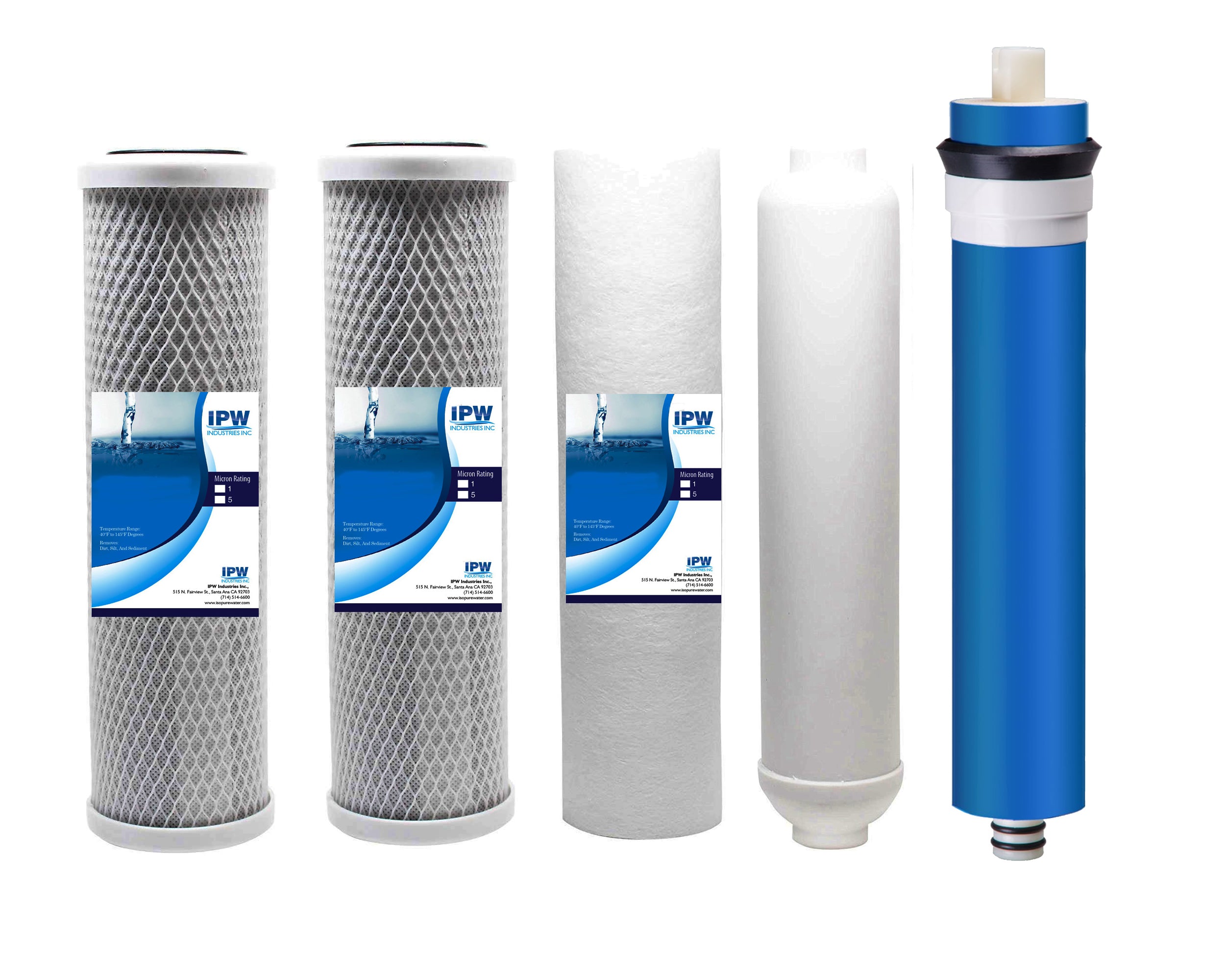 Honeywell Ro-9100 Compatible 5 Stage Reverse Osmosis Replacement Filter Bundle (50 Gpd, Universal)