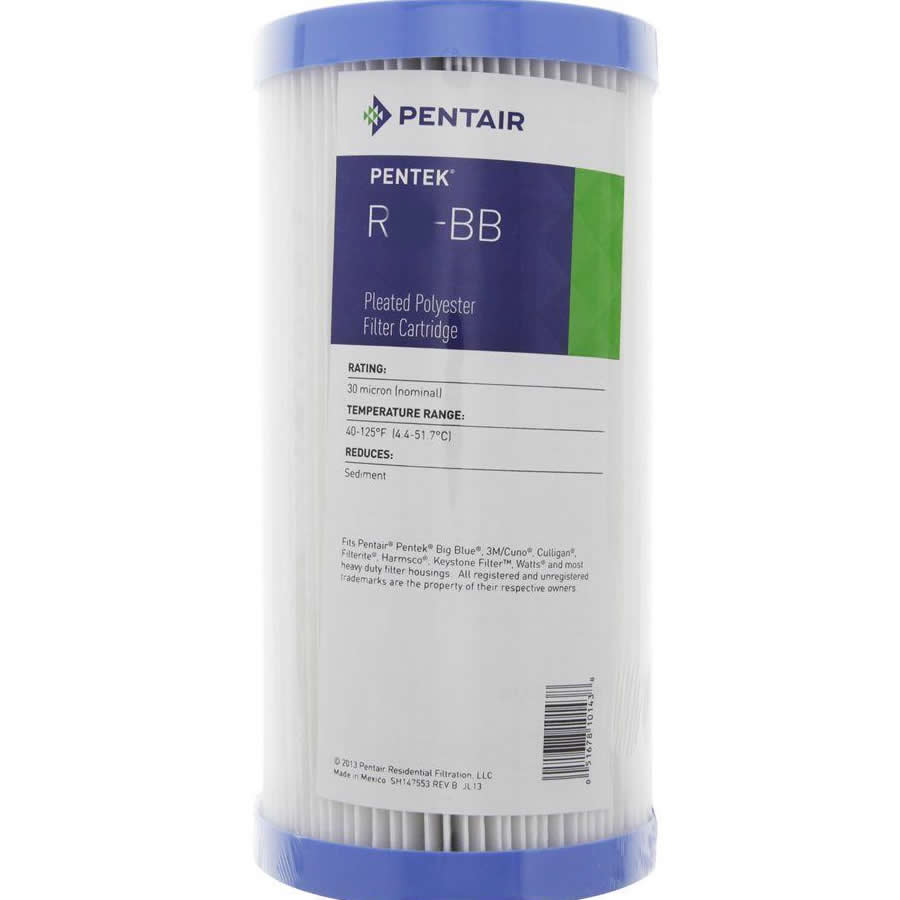 Pentek - R Series 10" X 4.5" Big Blue Reusable Pleated Polyester Sediment Filter