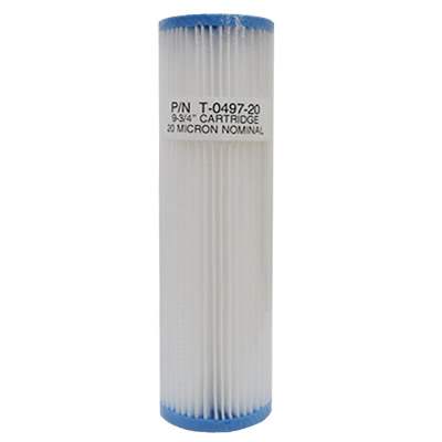 Unicel (t-0497-20-b) 9.75"x2.75" Pleated Polypropylene 4 Sq. Ft 20 Micron Filter