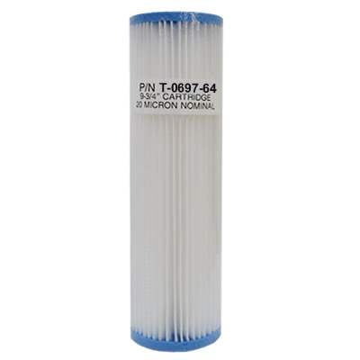 Unicel (t-0697-64-b) 9.75"x2.75" Pleated Polypropylene 6 Sq. Ft 10 Micron Filter