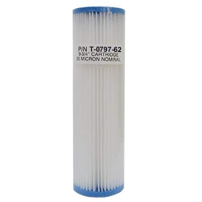 Unicel (t-0797-62-b) 9.75"x2.75" Pleated Polypropylene 6 Sq. Ft 50 Micron Filter