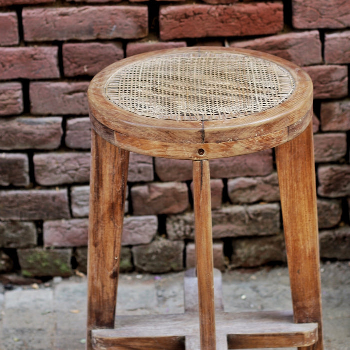 cane wood stool