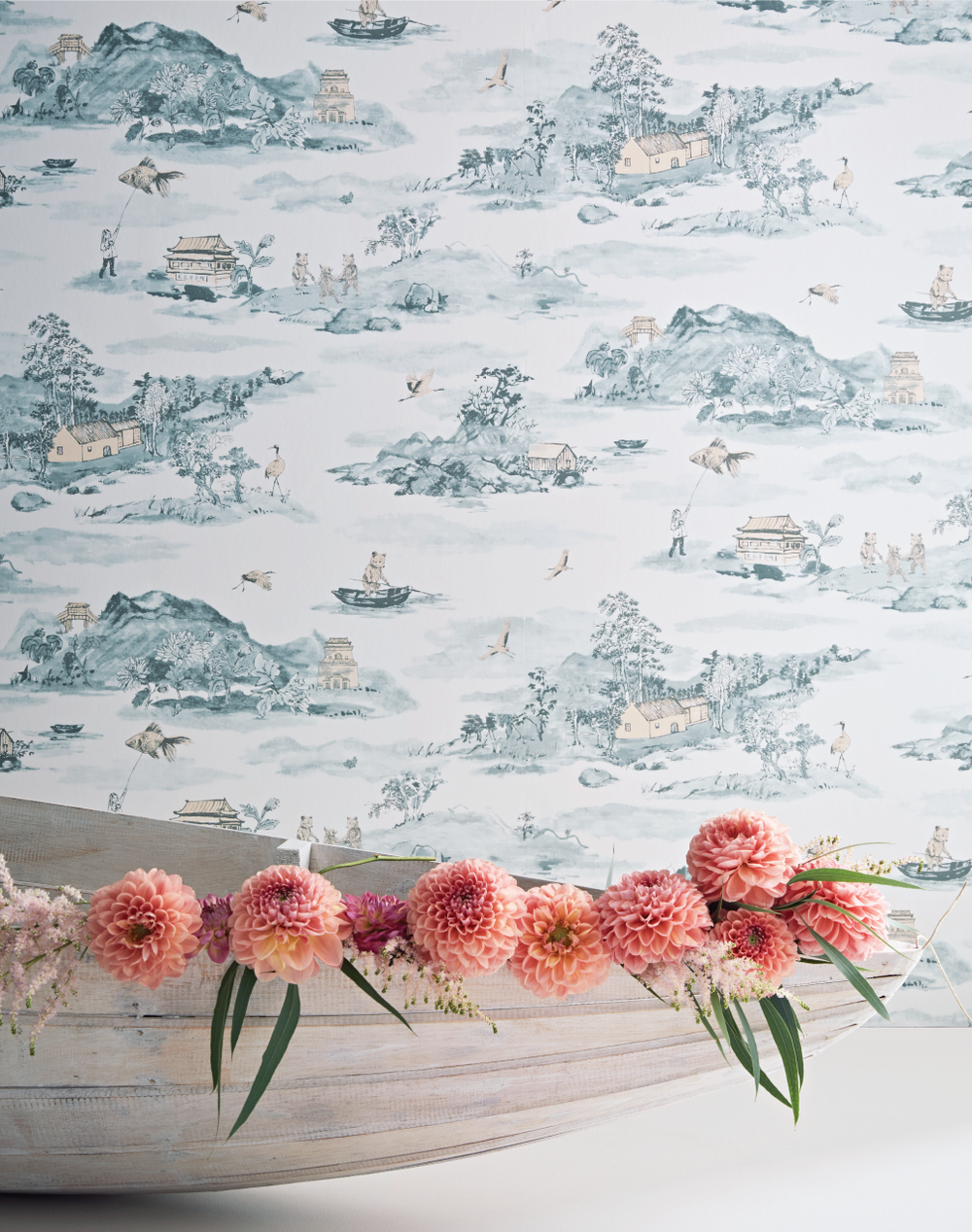 Woodlands Blue Grey Magnetic Wallpaper - Tiger Bleu