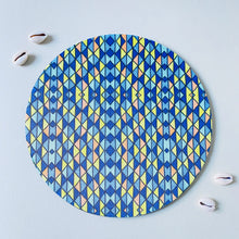 Load image into Gallery viewer, Blue Yellow Mouse Pad, Multicolour, Round
